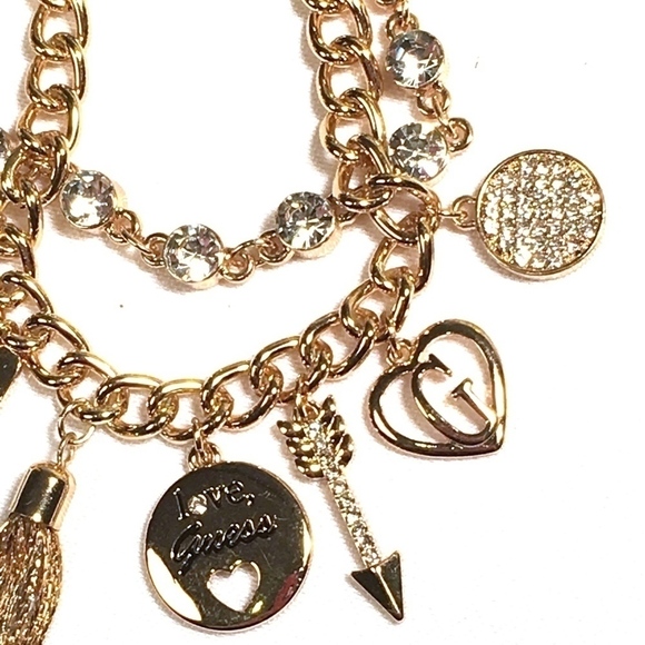 3/$29! GUESS Charm Bracelet Heart, Arrow, "Love" - Picture 7 of 8